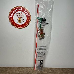 Disney Parks Gingerbread Mickey Straw